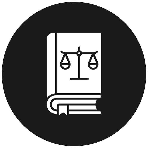 El icono del vector de la ley se puede usar para el conjunto de iconos de la biblioteca