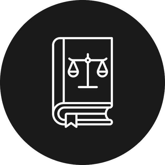 El icono del vector de la ley se puede usar para el conjunto de iconos de la biblioteca