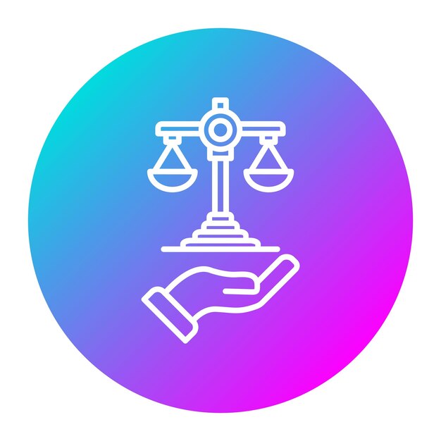El icono del vector de la ley se puede utilizar para el conjunto de iconos de Derechos Humanos
