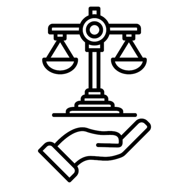 El icono del vector de la ley se puede utilizar para el conjunto de iconos de Derechos Humanos
