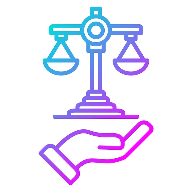El icono del vector de la ley se puede utilizar para el conjunto de iconos de Derechos Humanos