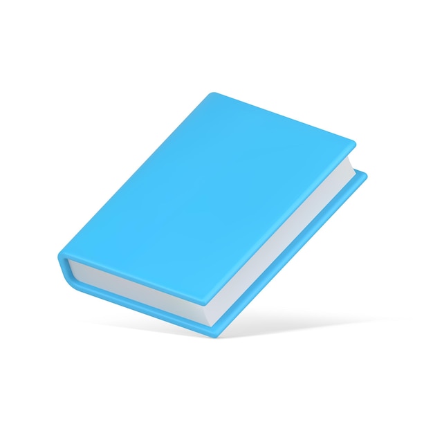 Icono de vector de libro 3d azul literatura educativa de tapa dura