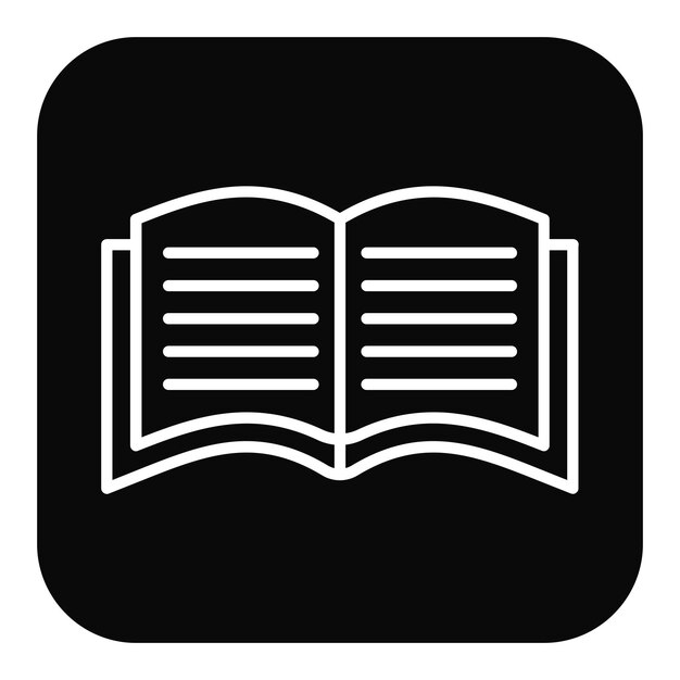 El icono de vector de libro abierto se puede utilizar para el conjunto de iconos de comunicación y medios