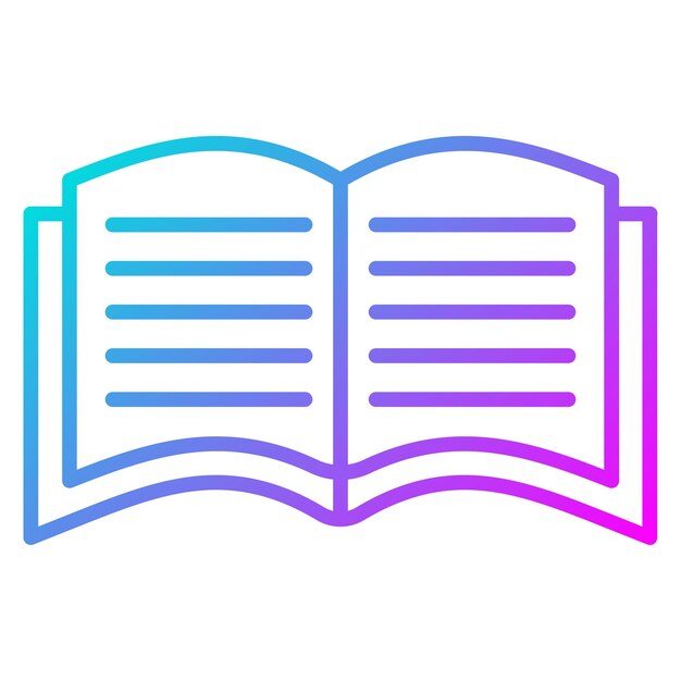 El icono de vector de libro abierto se puede utilizar para el conjunto de iconos de comunicación y medios