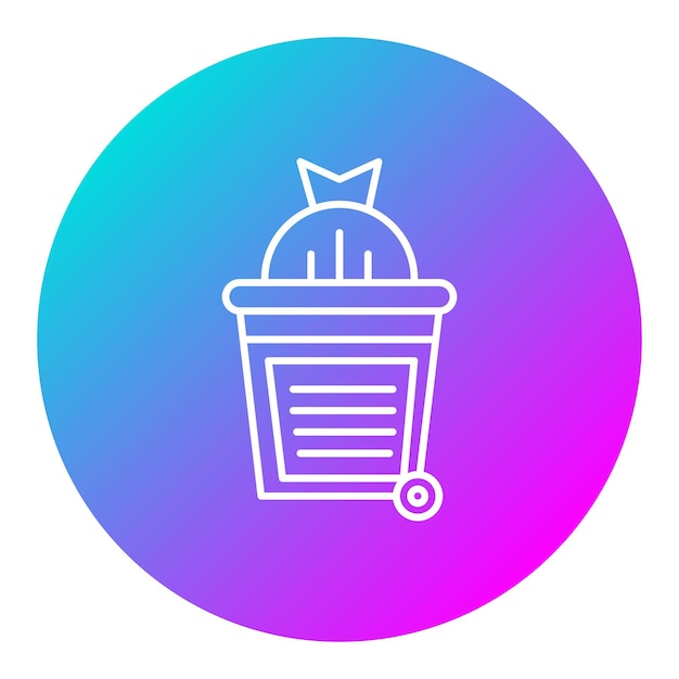 El icono del vector de limpieza de basura se puede utilizar para el conjunto de iconos de rutina de higiene