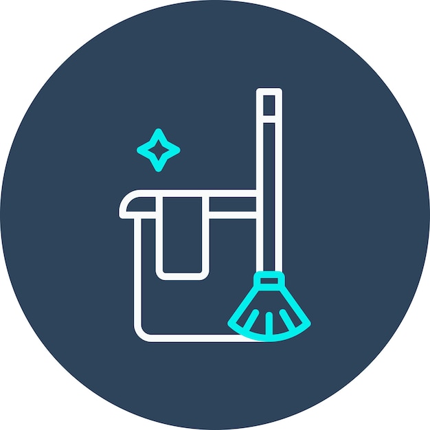 El icono del vector de limpieza de la casa se puede usar para el conjunto de iconos de limpiezo de la casa
