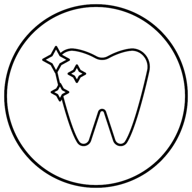 El icono del vector de limpieza del diente se puede utilizar para el conjunto de iconos de cuidado dental