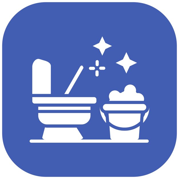 El icono del vector de limpieza del inodoro se puede utilizar para la limpieza y el conjunto de iconos de desempolvado
