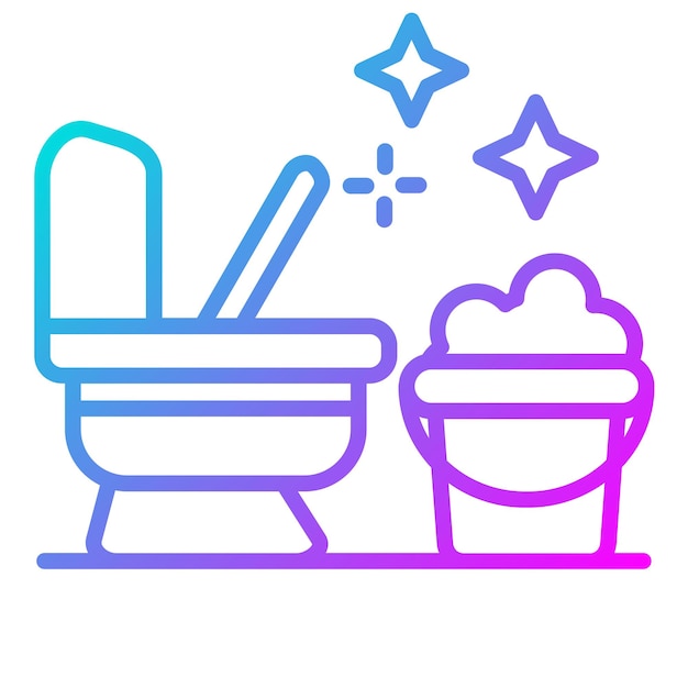 El icono del vector de limpieza del inodoro se puede utilizar para la limpieza y el conjunto de iconos de desempolvado