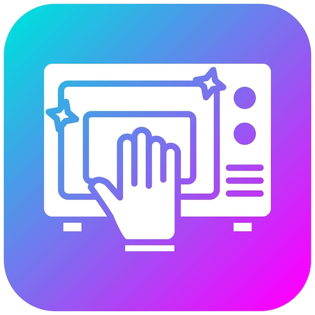 El icono del vector de limpieza de microondas se puede utilizar para la limpieza y el conjunto de iconos de limpio