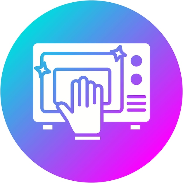 El icono del vector de limpieza de microondas se puede utilizar para la limpieza y el conjunto de iconos de limpio