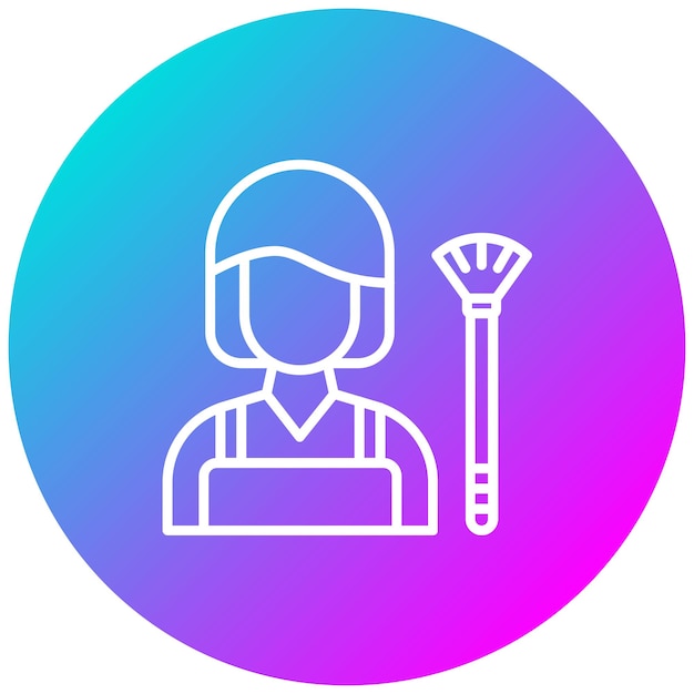 El icono del vector de limpieza se puede usar para el conjunto de iconos de mujeres