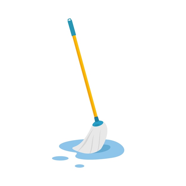 Icono del vector de limpieza del trapeador