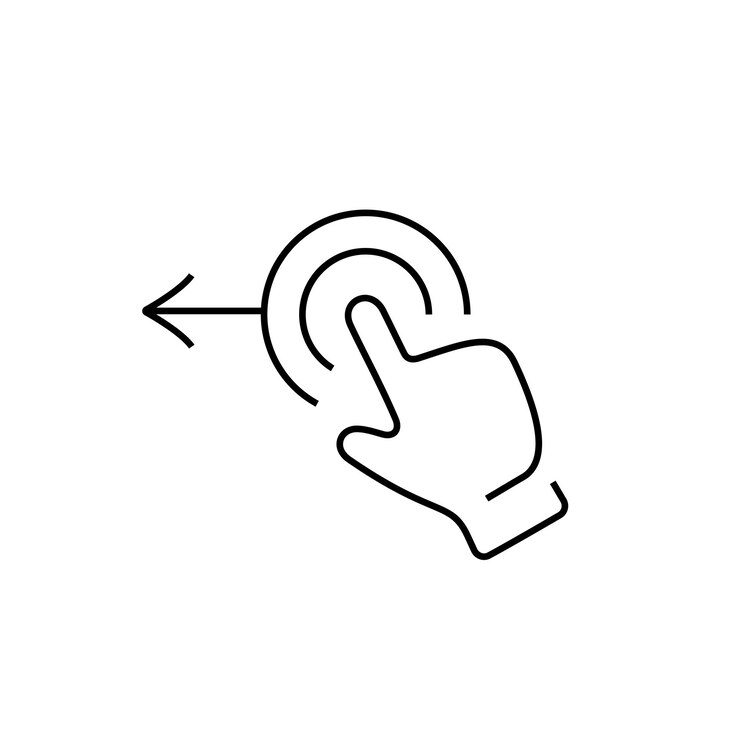 Ícono de vector de una línea del cursor de la mano
