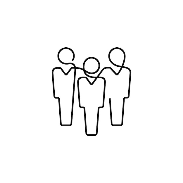 Icono del vector de una línea del equipo de negocios