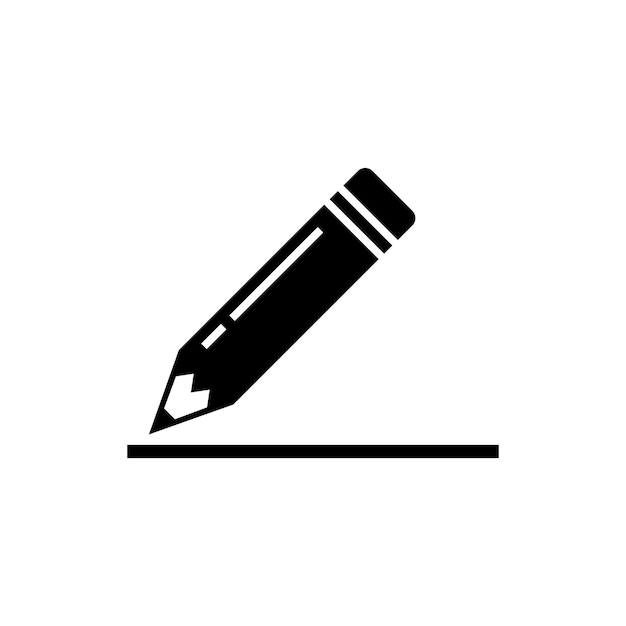 icono de vector de línea de lápiz