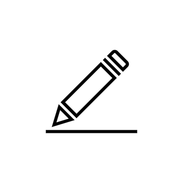 icono de vector de línea de lápiz