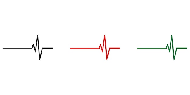 Icono de vector de línea de latido del corazón. Conjunto de elementos cardiovasculares. Ilustración de frecuencia cardíaca aislada sobre fondo blanco