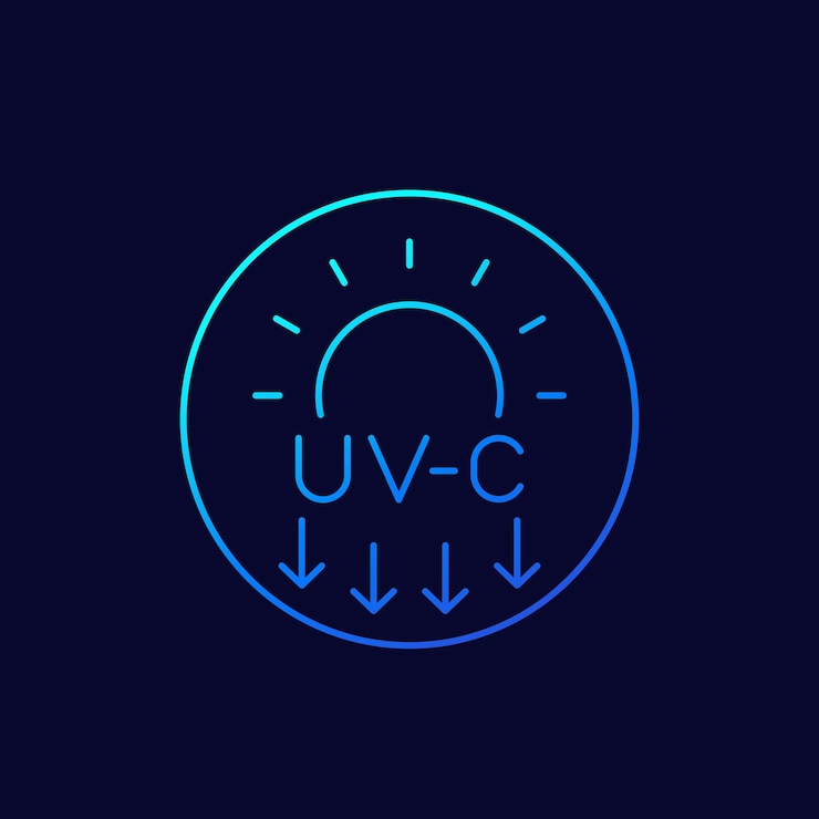 Vector icono del vector de la línea de luz uvc