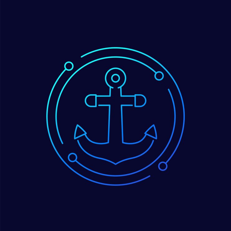 Vector icono de vector de línea de puerto de anclaje