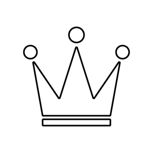 Icono de vector de línea de símbolo de corona real