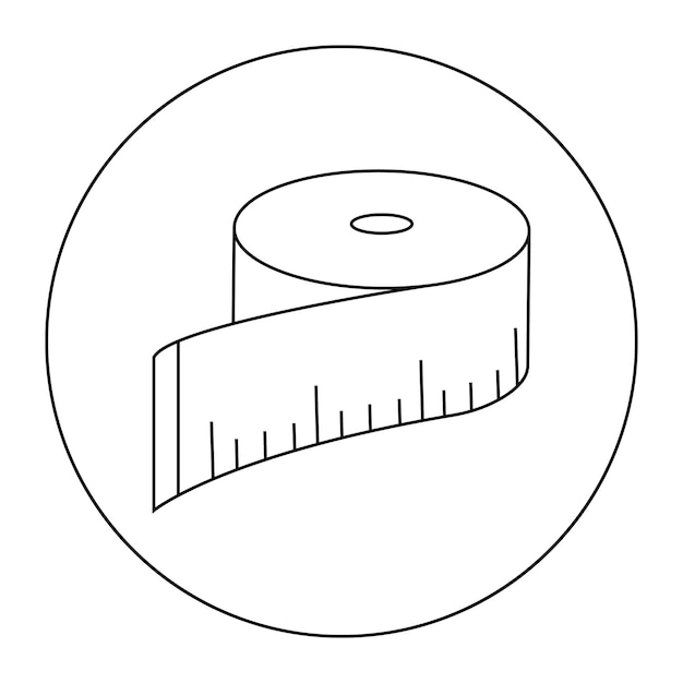 Icono de vector lineal de cinta métrica
