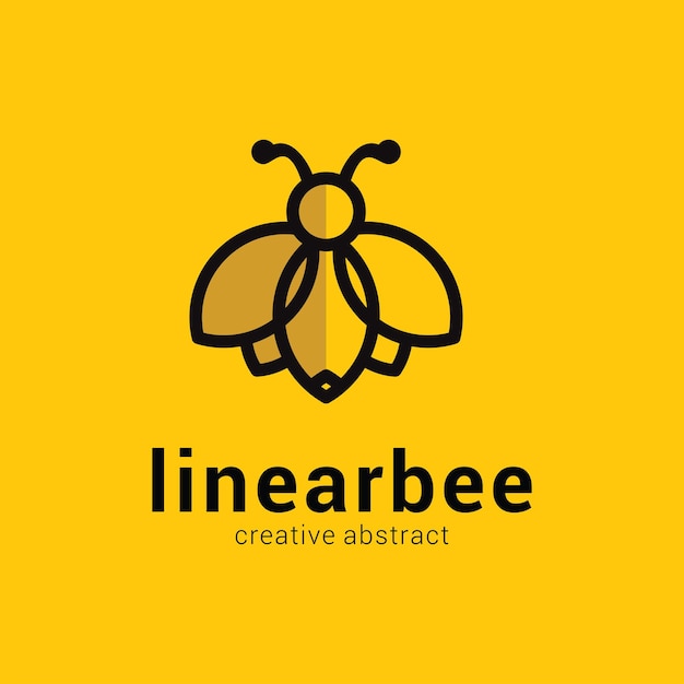 Icono de vector lineal del logotipo de abeja. vector