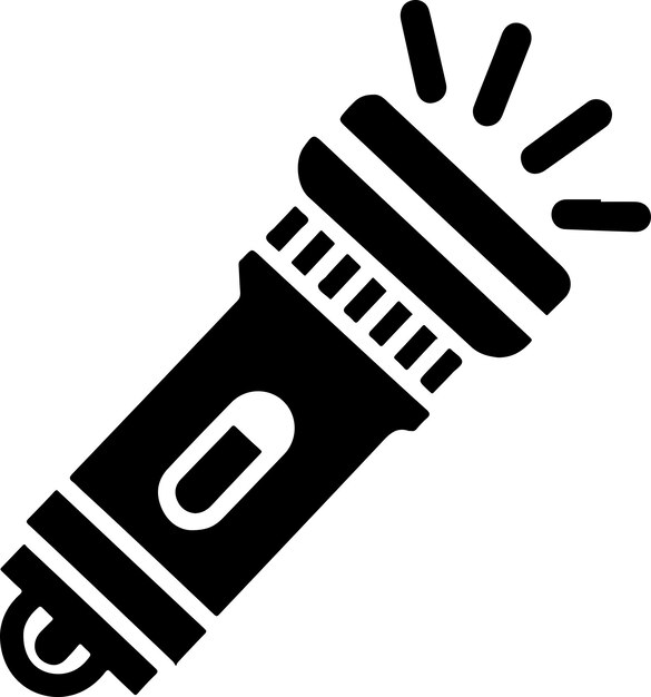 El icono del vector de la linterna mínima silueta símbolo del clipart silueta de color negro 6