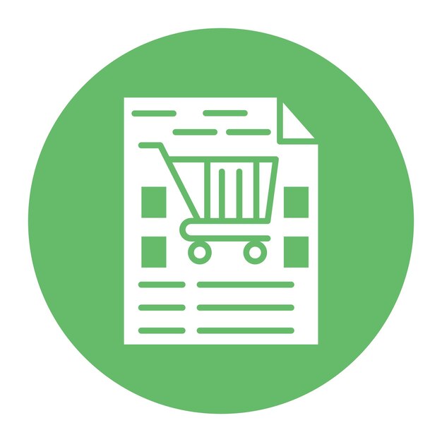 El icono del vector de la lista de compras se puede utilizar para el conjunto de iconos del supermercado
