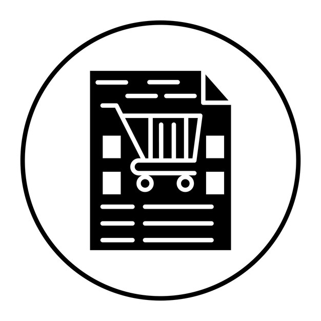 El icono del vector de la lista de compras se puede utilizar para el conjunto de iconos del supermercado