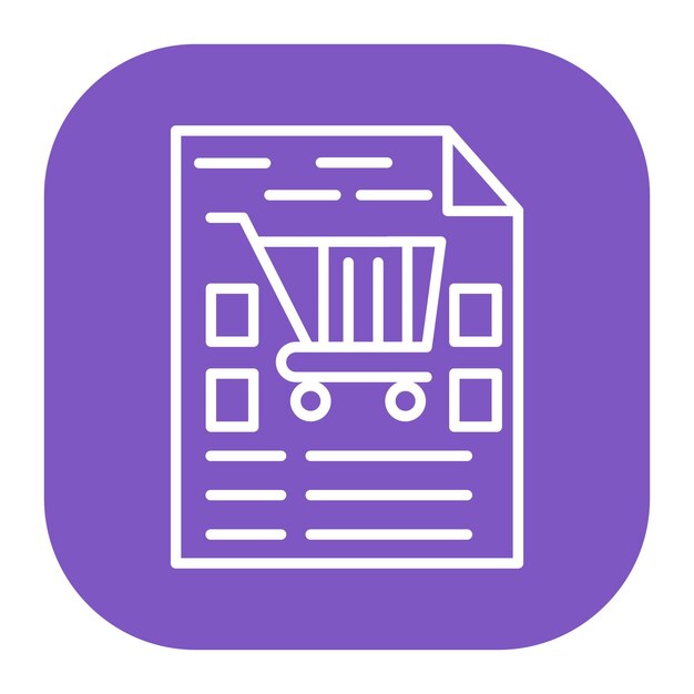 El icono del vector de la lista de compras se puede utilizar para el conjunto de iconos del supermercado