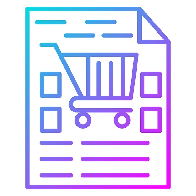 El icono del vector de la lista de compras se puede utilizar para el conjunto de iconos del supermercado