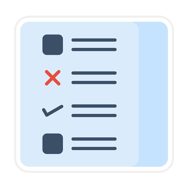 El icono del vector de la lista de comprobación se puede utilizar para el conjunto de iconos de aprendizaje