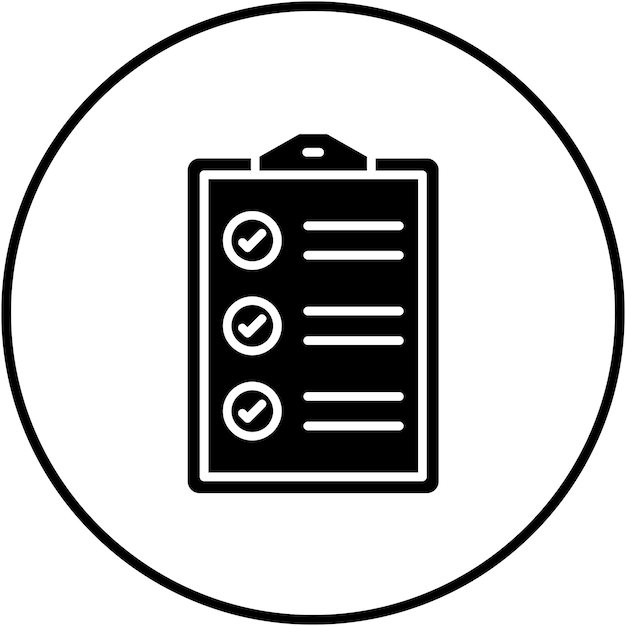 El icono del vector de la lista de comprobación se puede utilizar para el conjunto de iconos de aprendizaje