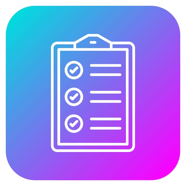 El icono del vector de la lista de comprobación se puede utilizar para el conjunto de iconos de aprendizaje