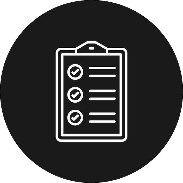 El icono del vector de la lista de comprobación se puede utilizar para el conjunto de iconos de aprendizaje