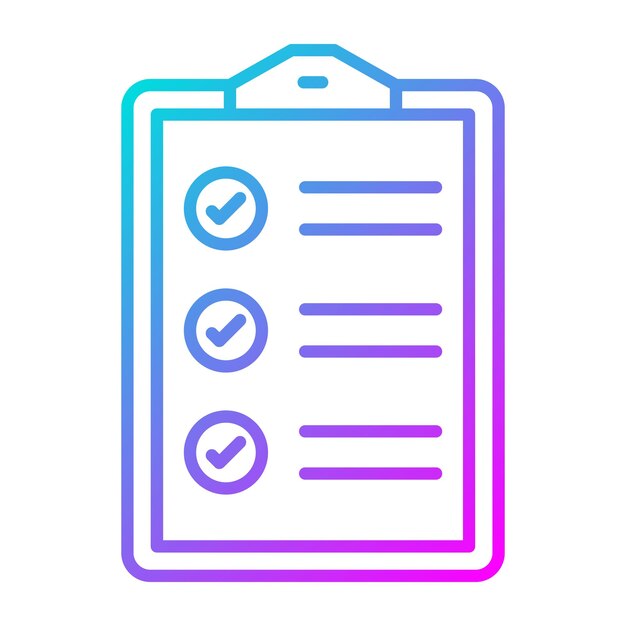 El icono del vector de la lista de comprobación se puede utilizar para el conjunto de iconos de aprendizaje