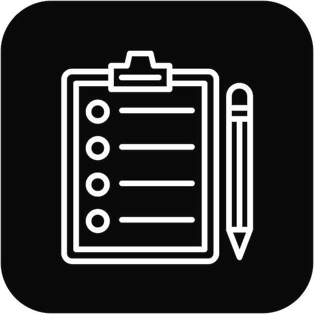 El icono del vector de la lista de comprobación se puede utilizar para el conjunto de iconos del plan de acción