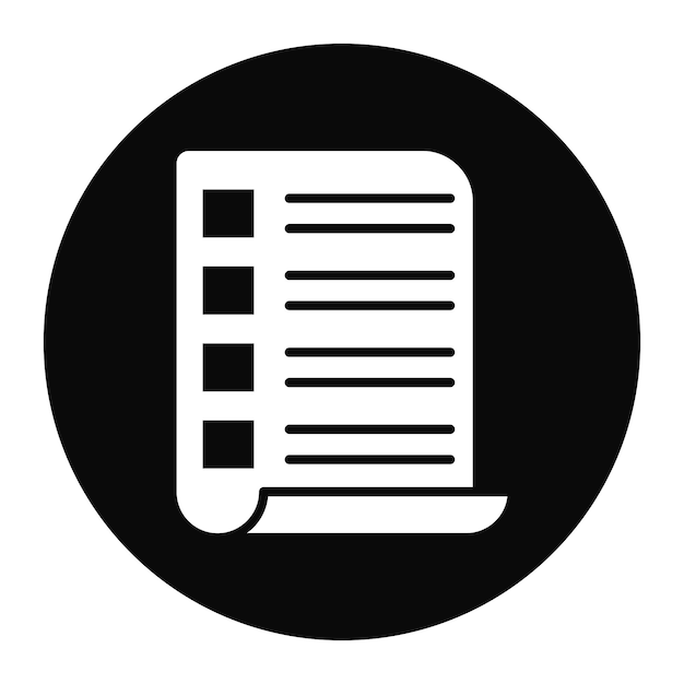 El icono del vector de la lista de libros se puede utilizar para el conjunto de iconos de literatura