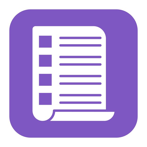 El icono del vector de la lista de libros se puede utilizar para el conjunto de iconos de literatura