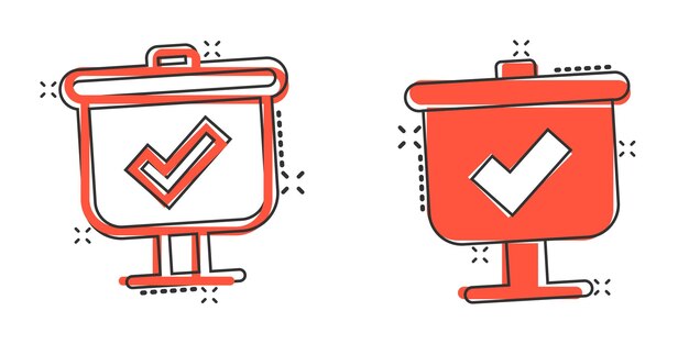 Icono de vector de lista de verificación en estilo cómic