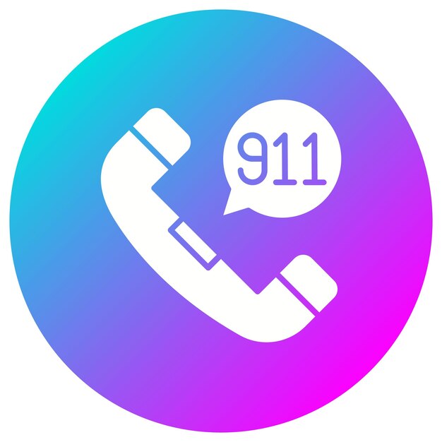 El icono del vector de llamada 911 se puede usar para el conjunto de iconos de bomberos