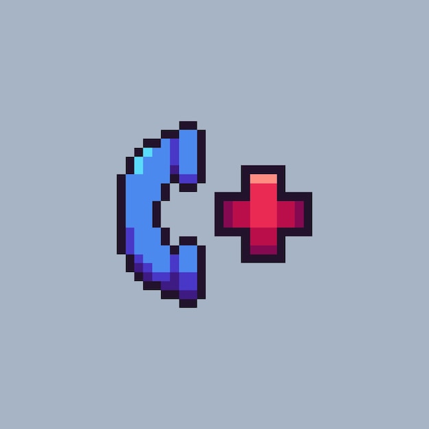 icono de vector de llamada del hospital de pixel art