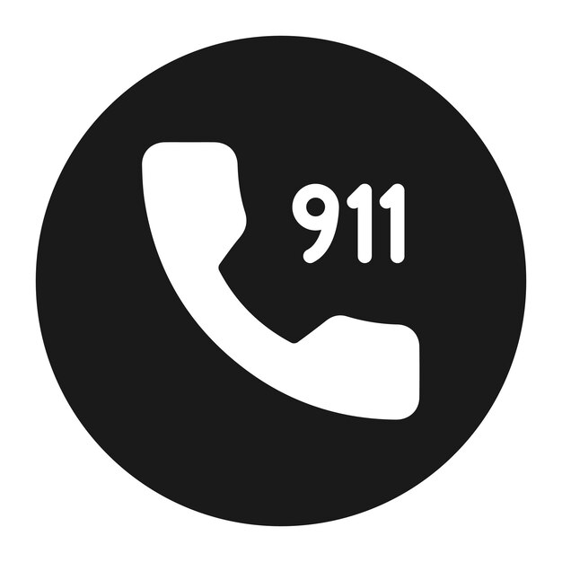 El icono del vector de llamadas al 911 se puede usar para el conjunto de iconos de la policía