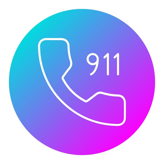 El icono del vector de llamadas al 911 se puede usar para el conjunto de iconos de la policía