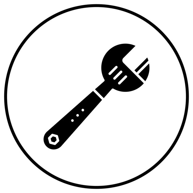 El icono del vector de la llave se puede utilizar para el conjunto de iconos de herramientas de construcción