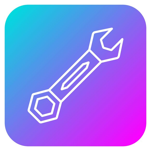 El icono del vector de la llave se puede utilizar para el conjunto de iconos de herramientas de construcción