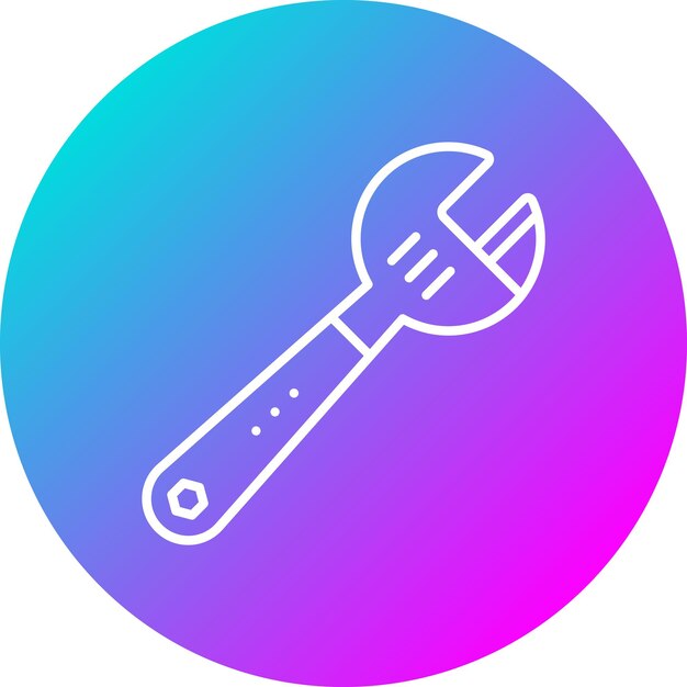 El icono del vector de la llave se puede utilizar para el conjunto de iconos de herramientas de construcción