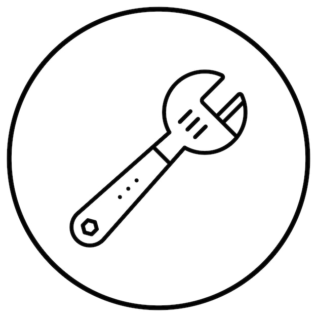 El icono del vector de la llave se puede utilizar para el conjunto de iconos de herramientas de construcción