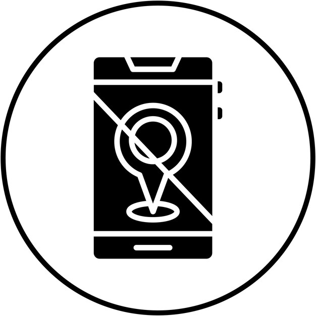 El icono de vector de localización desactivado se puede utilizar para el conjunto de icones de la interfaz de usuario móvil
